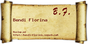 Bendi Florina névjegykártya